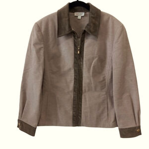 St. John Sport Soft Cotton Blend Zipper Jacket Size L